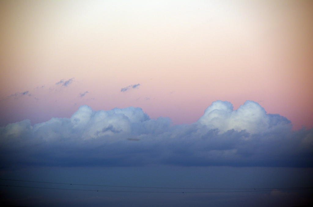 White sunset clouds
