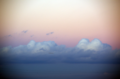 White sunset clouds