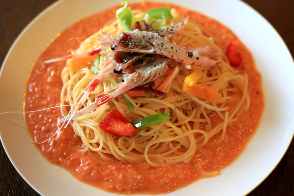 真夏の海鮮冷製パスタ