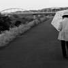 母と一緒に