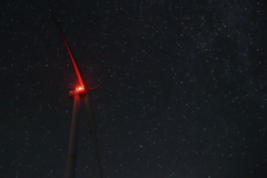 星空と風車