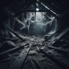 屋根裏(ホラー加工)