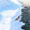 「河川敷の足跡」