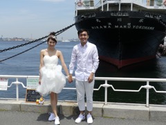 香港から新婚旅行に来てたお二人　