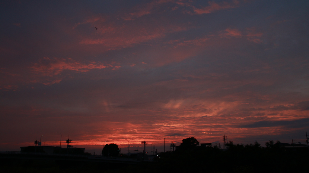 雨上がりの夕日