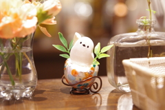 喫茶店のカウンターのお出迎え