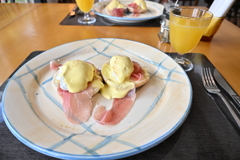 宿泊先のペンションにて