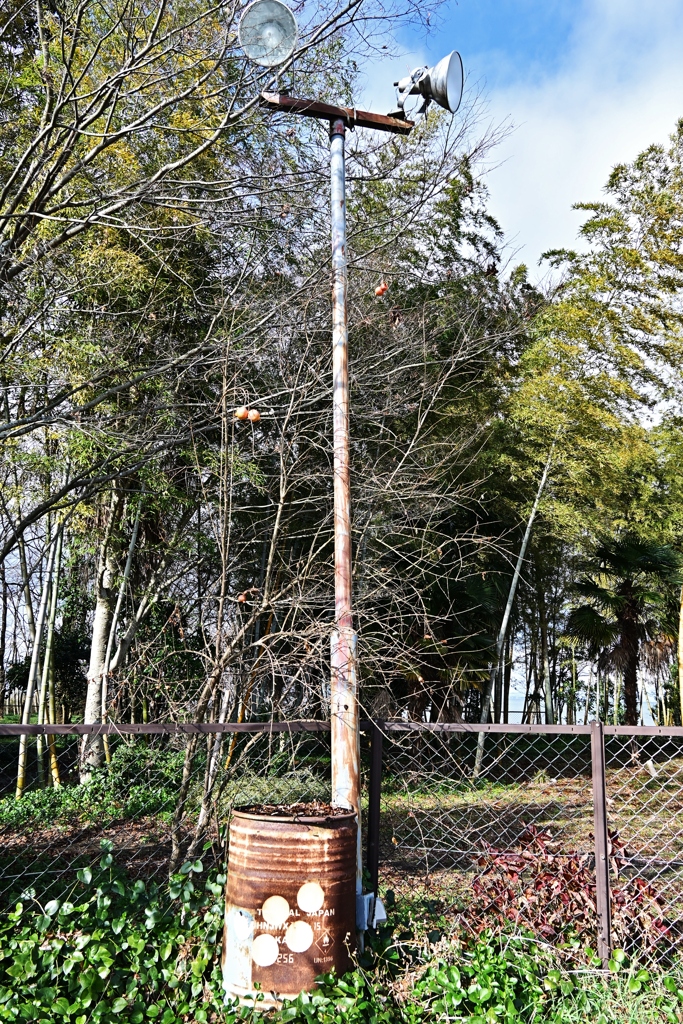 柘榴のある秘密基地の照明設備。