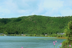 初秋の余呉湖