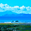 太平洋・絵鞆半島越しの北海道駒ヶ岳