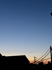 東の低空で金星と木星が大接近