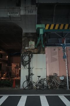 自転車のたまり場