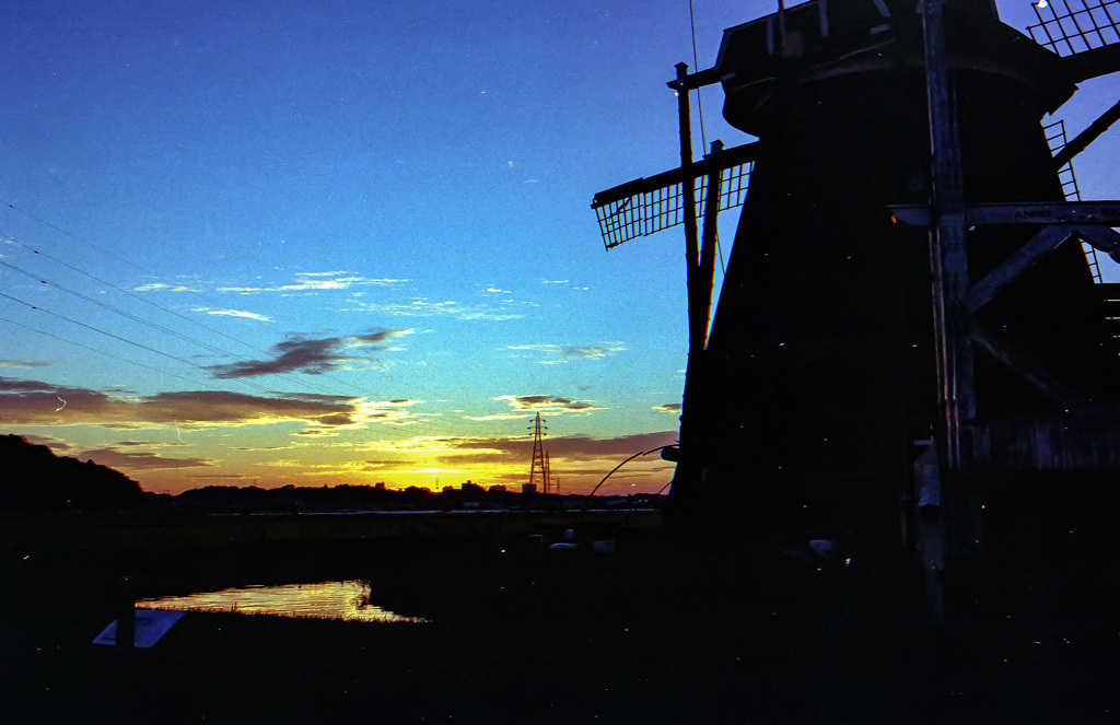 風車夕景　別カット2　film
