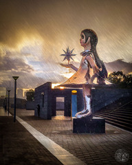 「サンシスター」 強い雨の中で