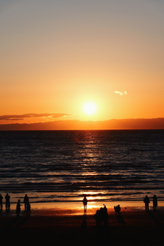 夕日を眺める