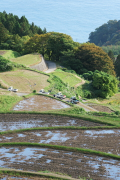 棚田と農家の方