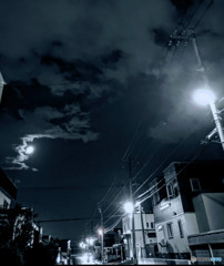 仕事帰りに雨にあたりながら