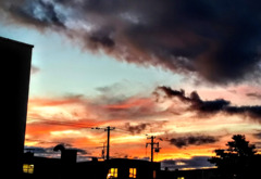 黒が多い夕焼け