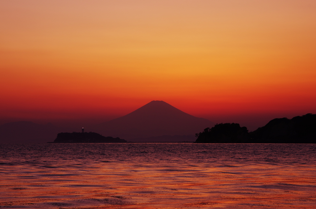 飯島崎夕照