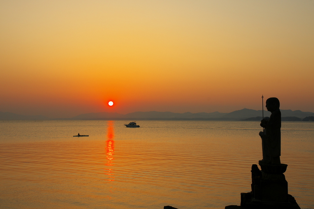 夕日の宍道湖