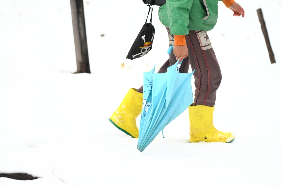 雪の帰り道