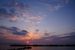 静かな夕日