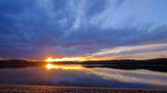 狭山湖の夕日 01