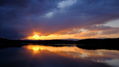 狭山湖の夕日 03