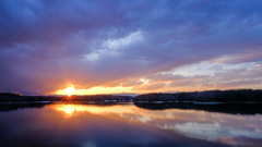 狭山湖の夕日 02