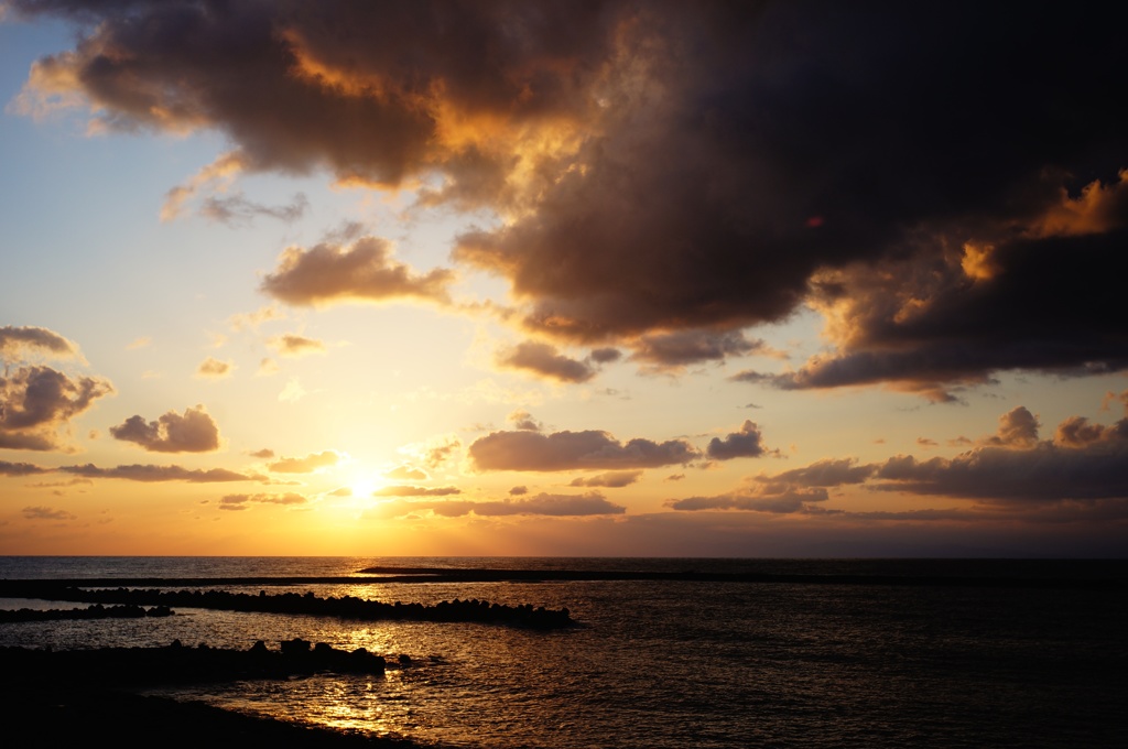 日本海の夕日