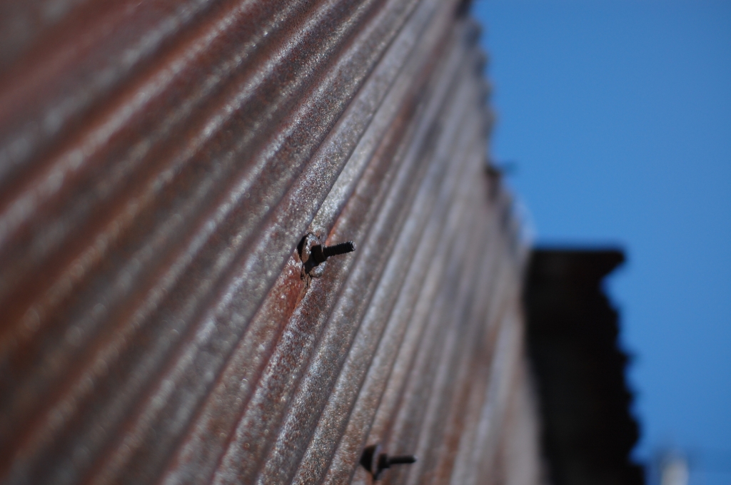 Rusty Wall and Blue Sky