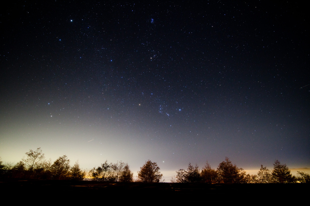 Stage of the autumn night sky