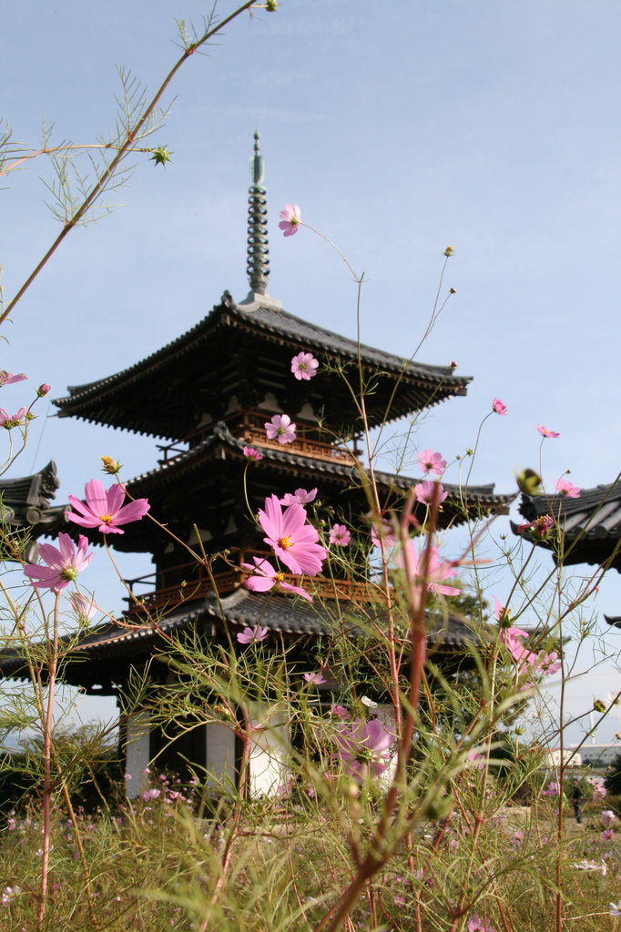 法起寺にて