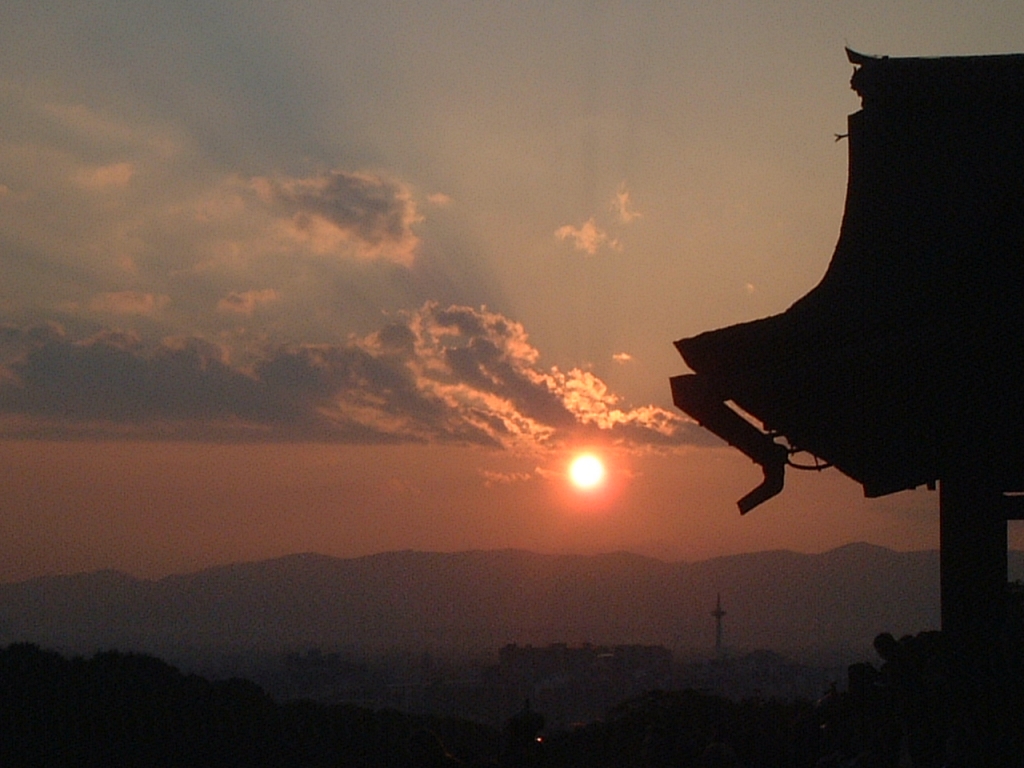 清水寺の夕焼け