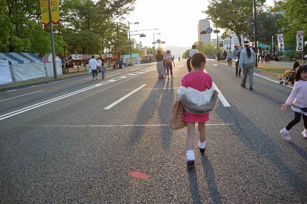 夕陽を浴びて