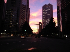 新宿副都心の夕暮れ