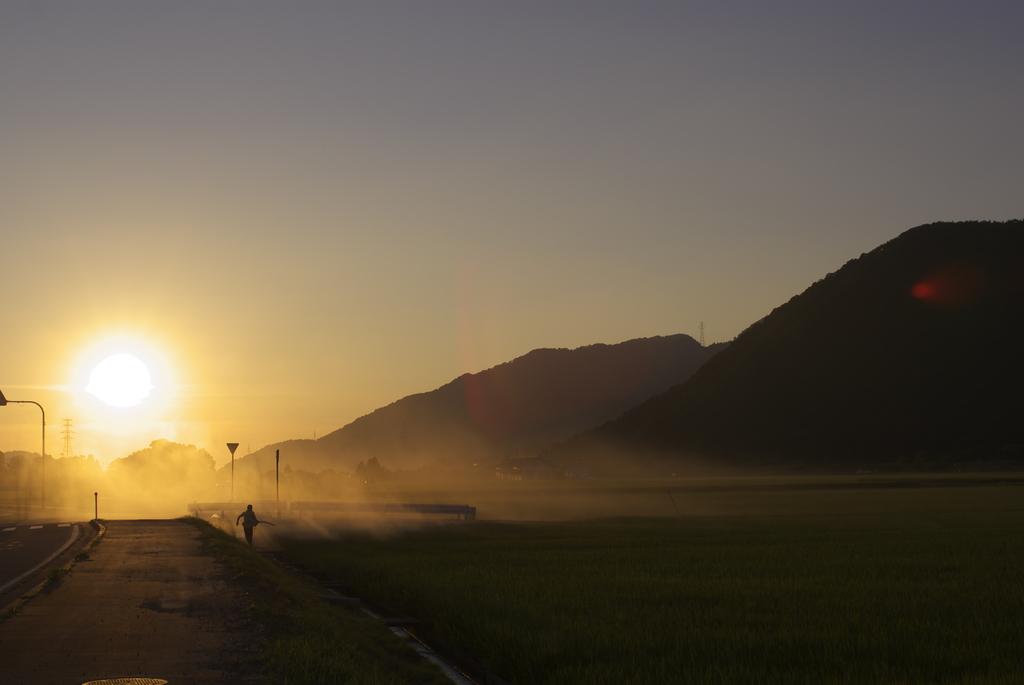 故郷の夕暮れ