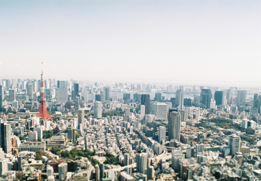 白く霞む東京湾