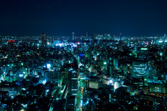 渋谷・新宿・夜・輝く