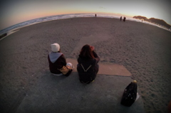 カメラ女子at由比ヶ浜