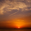 夕照・森戸海岸