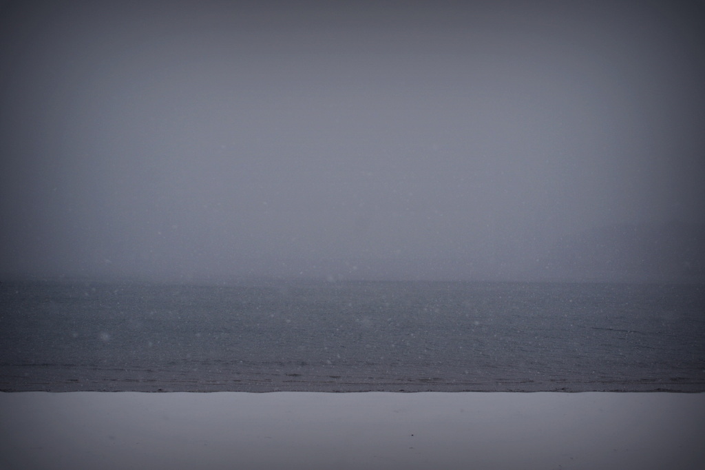 雪景色・逗子海岸