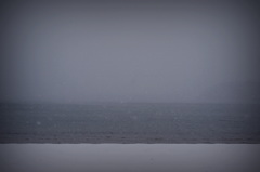 雪景色・逗子海岸