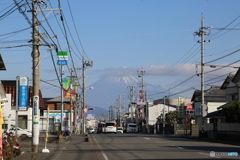 富士山と道路