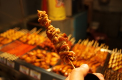 屋台で焼き鳥食べてみた！