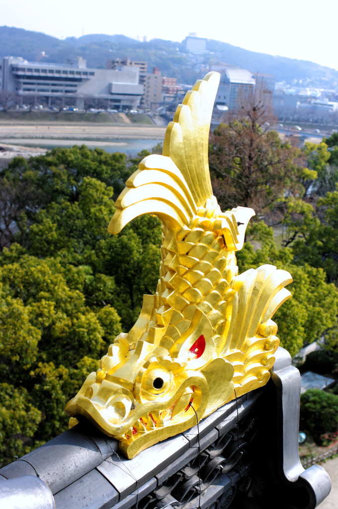 岡山城の金鯱鉾