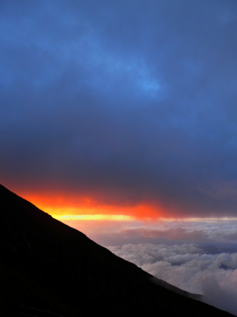 富士山七合目の夕日