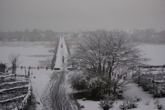 京都流れ橋＾と＾雪景気