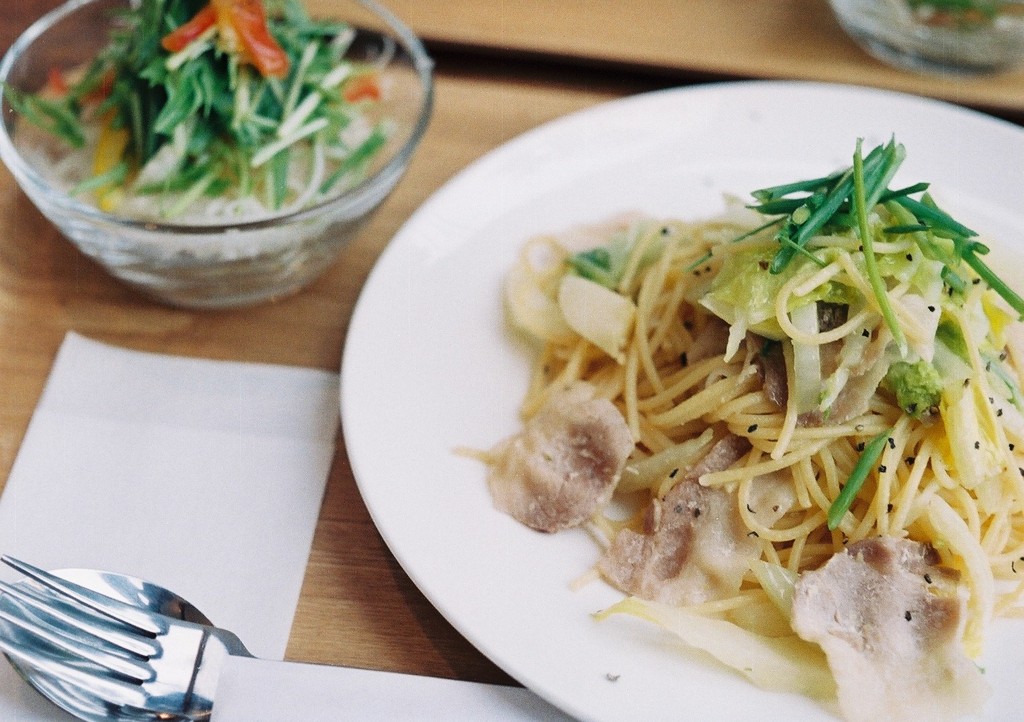 白菜と豚肉のペペロンチーノ