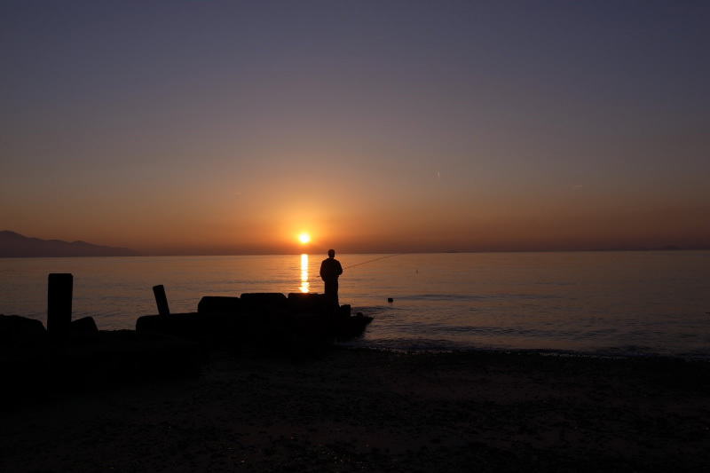 夕日の中に。。